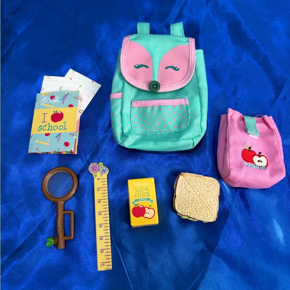 American Girl WellieWishers Ready To Learn Backpack and Lunch Set